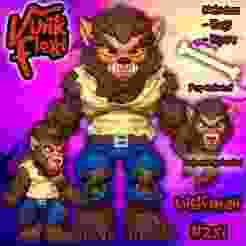 Classic Monsters Wolfman MultiColor Flexi Print-In-Place + figure