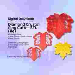 Clay Cutter STL File Fall Autumn Leaf- Fall Earring Digital File Download- 6 sizes & 2 Cutter Versions, cookie cutter