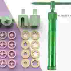 Clay Extruder Discs Flower Five Petals | Digital STL Files for 3D Printing | Fondant & Clay Tool