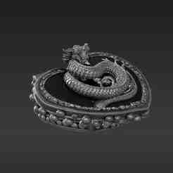 Coiled Dragon Heart Box - Mythical Creature Jewelry Holder