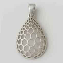 Colgante/pendiente en plata 925 con geometría Voronoi variable