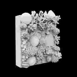 Coral Reef Wall Art Panel 3D Printable Model v-
