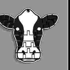 Cow Head Flexi Keychain – Dual Color STL & P1S 3MF Included