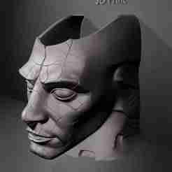 Cracked Demon Face Wall Sculpture – 3D Printable STL File