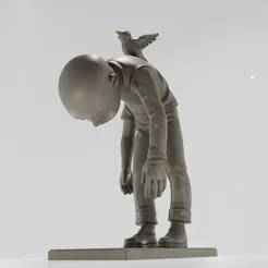 creepy man scuplture
