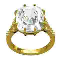 Cushion Cut Stone Vintage Solitaire Engagement Ring