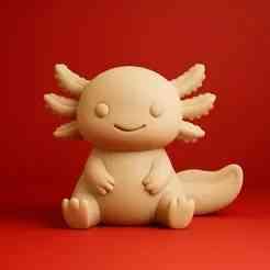 Cute Axolotl Figurine STL File | Kawaii Style 3D Print Model