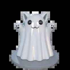 Cute cat disguised as a little ghost