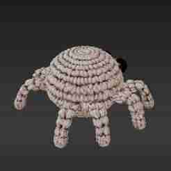 Cute Crochet Style Spider Figurine - Amigurumi Inspired Decorative Model