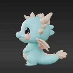 Cute Dragonling Figurine for 3D Printing - Tiny Mythical Beast Collectible Charm
