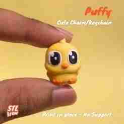 Cute duck charm, keychain - print in place, no support