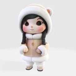 Cute Eskimo Girl - 3D Printable Figurine