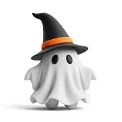 Cute Ghost STL File with Witch Hat, 3D Print Model for Halloween Decor, Kawaii Spooky Figurine, Digital Download, Printable STL File