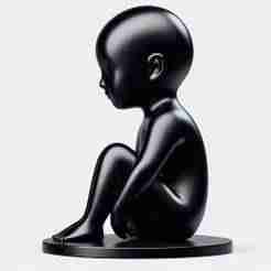 Cute Kid Sitting Figurine 3D Print – Decorative Showpiece