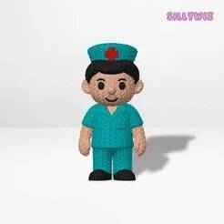 Cute Nurse Boy – Knitted – Crochet
