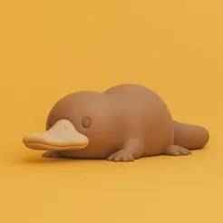 Cute Platypus Figurine STL - Kawaii Duck-Billed Animal 3D Model