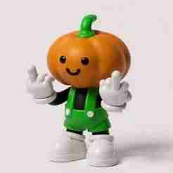 Cute pumpkin boy middle fingers multicolor