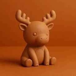 Cute Reindeer STL - Kawaii Animal Figurine for 3D Printing