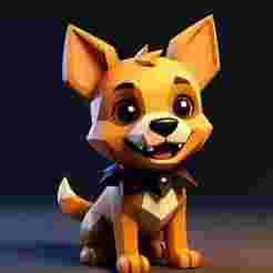 Cutie Halloween Dog - Stylized low poly Spooky Pet