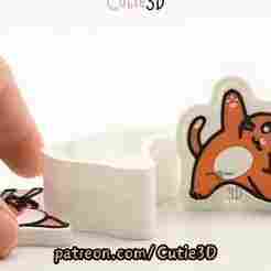 Cutie3D Set Of Stretchy Yoga Cat Keycap Fidget Clicker Keychain - Cute Backpack Keychain