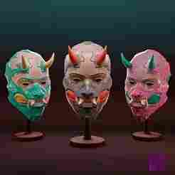 Cyber Oni Mask - STL Files for 3D Printing