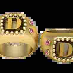 D ALPHABET RING 3d printable model