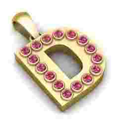 D ALPHABETS GLD PENDANT  3d printable model