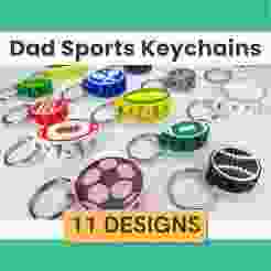 Dad Sports Keychain - 11 Designs - NFL, Soccer, Football, Basketball, Rugby, Tennis, Golf + More!