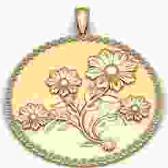 Daisy Flower Heart Pendant – 3D Printable Jewelry Model