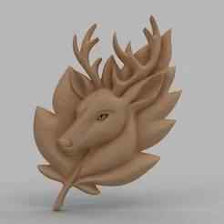 Deer Leaf Brooch - Woodland Animal Pin