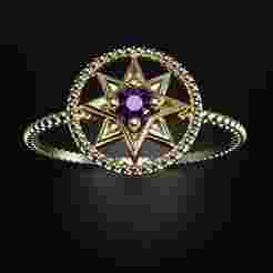 Delicate Star Ring with Center Stone