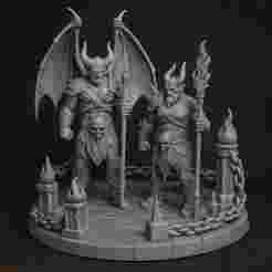 Demon Guardians Diorama – 3D Printable Miniature Base with Demons