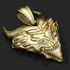 demon head pendant 3D printable model