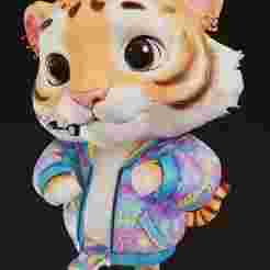 Derpy Tiger – K-pop Style 3D Model