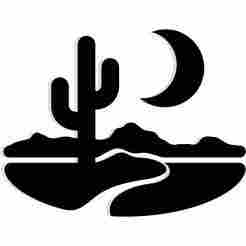 desert landscape with a cactus and a crescent moon above 2 - 2D/3D Wall Art STL+SVG For CNC Router, Plasma, Waterjet, Laser & 3D Printer