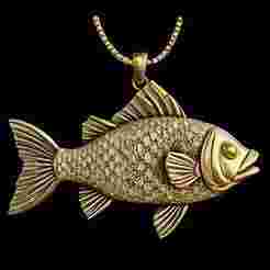 Detailed Carp Fish Pendant