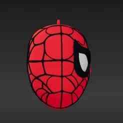Detailed Wall-Crawler Headpiece Charm - Vibrant Comic Fan Art 3D Printable