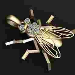 Diamond Fly Pendant