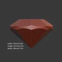Diamond (half) 3d relief .stl file