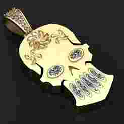 Diamond Pavé Skull Pendant