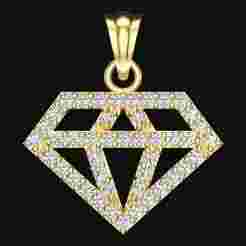 Diamond shaped pendant - Diamond pendant - N202024