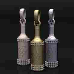 Diamond Wine Bottle Pendant