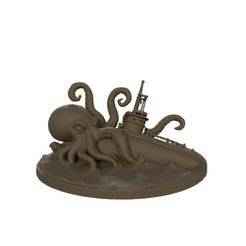 DIB octopus with submarine .Stl .Glb for 3D Printer