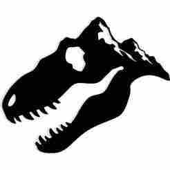 dinosaur skull fused with a mountain silhouette 2 - 2D/3D Wall Art STL+SVG For CNC Router, Plasma, Waterjet, Laser & 3D Printer