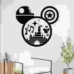 Disney Stars Wars Mickey Mouse - Wall Art Onecolor