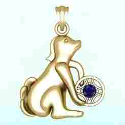 Dog pendant - Zodiac pendant - N836