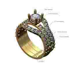 Double cruved eternity guard 5mm diamond hidden setting ring US size 7 3D print model