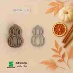 Double Pumpkin Fall Polymer Clay Cutters | Digital STL File | 4 Sizes