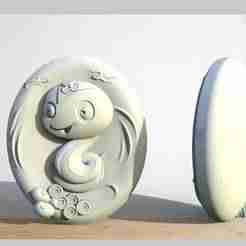 Double sided zodiac snake pendant 2