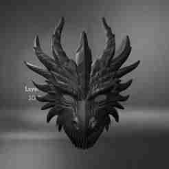 Dragon Warrior Mask 3D Print Model – Fantasy Cosplay STL